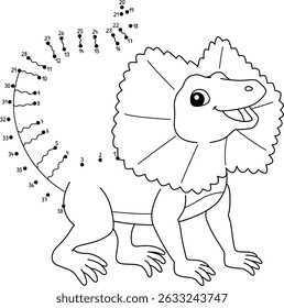 Ponto a ponto Frill Necked Lagarto animal isolado 