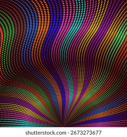 dot funky wavy colorful vector background