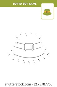Dot to dot game with camping hat. Connect the dots. Math game. Dot and color picture. 