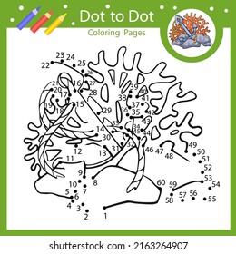 Dot to dot game. Connect drawn of anchor. Kids riddle activity page and coloring book. Drawing by numbers. Children education worksheet. Vector illustration.