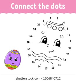 Dot to dot game. Draw a line. For kids. Activity worksheet. Coloring book. With answer. Cartoon character.