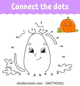 Dot to dot game. Draw a line. For kids. Activity worksheet. Coloring book. With answer. Cartoon character.
