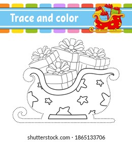 Dot to dot Dot to dot game. Draw a line. For kids. Activity worksheet. Coloring book. With answer. Cartoon character. Vector illustration. Christmas theme.