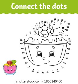 Dot to dot game. Draw a line. For kids. Activity worksheet. Coloring book. With answer. Cartoon character. Vector illustration.