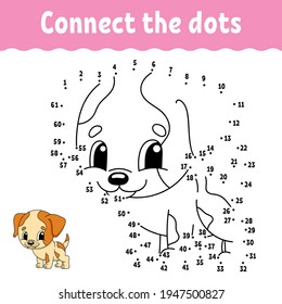 Dot to dot game. Draw a line. For kids. Activity worksheet. Coloring book. With answer. Cartoon character. Vector illustration.