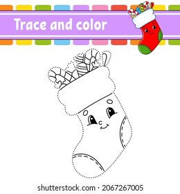 Dot to dot Dot to dot game. Draw a line. For kids. Activity worksheet. Coloring book. With answer. Cartoon character. Vector illustration. Christmas theme.
