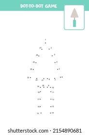 Dot to dot game with hand fork. Connect the dots. Math game. Dot and color picture. 