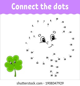 Dot to dot game. St. Patrick's day. Draw a line. For kids. Activity worksheet. Coloring book. With answer. Cartoon character. Vector illustration.