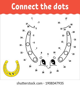 Dot to dot game. St. Patrick's day. Draw a line. For kids. Activity worksheet. Coloring book. With answer. Cartoon character. Vector illustration.