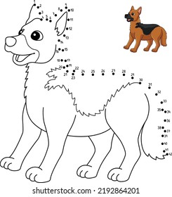 Dot to Dot German Shepherd Coloring Page for Kids