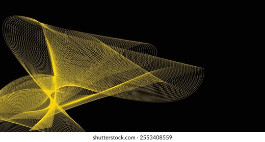 Dot gold wave light screen gradient texture background. Abstract technology big data digital background.