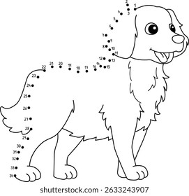 Dot to Dot Golden Retriever Dog Animal Isolated 
