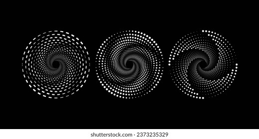 Dot gradation vector photo, white and black halftone background, circular dotted line, monochromatic dot texture background,