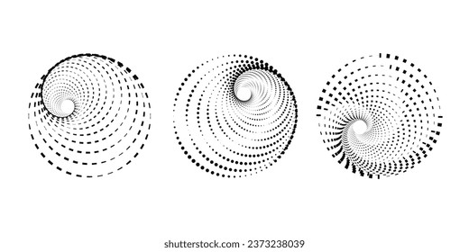 Dot gradation vector photo, white and black halftone background, circular dotted line, monochromatic dot texture background,