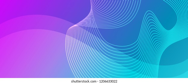 Dot gradient background vector template with curve and Smooth shape illustration in gradient style. Textured wave pattern with vibrant color for backgrounds.