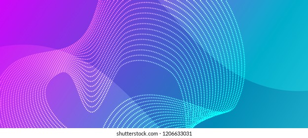 Dot gradient background vector template with curve and Smooth shape illustration in gradient style. Textured wave pattern with vibrant color for backgrounds.