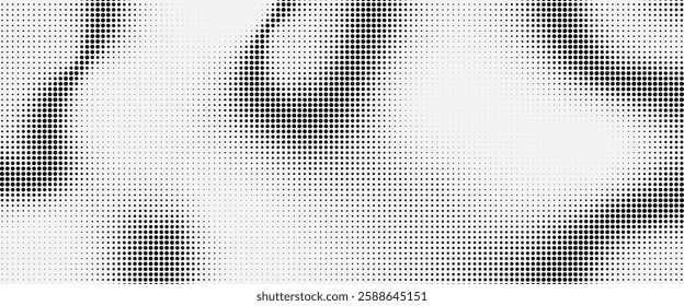 Dot Gradient Halftone Pattern. Vector Pixel Texture in Grunge Style. Abstract Duotone background. Grid Overlay Wave Retro Texture for Cartoon, Pop art, Manga, Anime Style, Poster