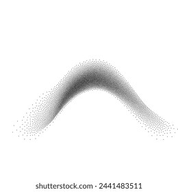 Fondo de patrón de pulverización de gradiente de ruido de grano de puntos. Trazos de pincel abstractos con textura de arena. Pintura punteada líneas de punteado, efecto granulado, ilustración vectorial aislado sobre fondo blanco.