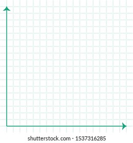 Dot graph paper, white paper with green dots and green x y lines