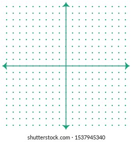 Dot Graph Paper, White Paper With Green Dots And Green X Y Lines