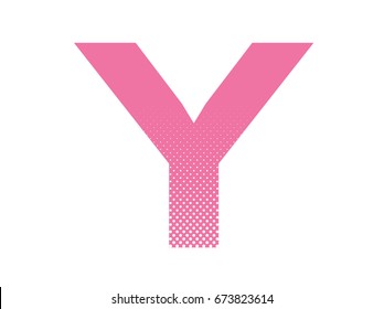 dot graphic bold font and alphabet vector / y