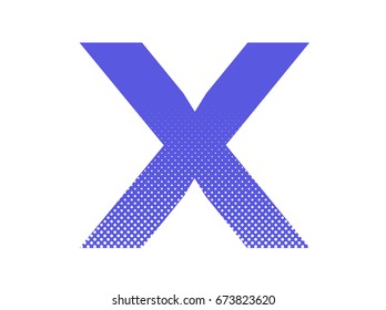 dot graphic bold font and alphabet vector / x