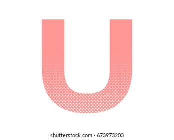 dot graphic bold font and alphabet vector / u