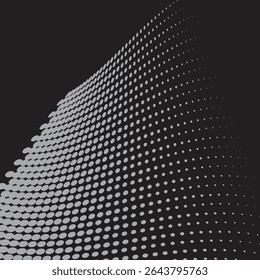  Dot greay and black colour thik to thin wave technology texture background 