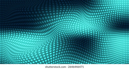 Plano de fundo da textura do gradiente da tela de luz verde ponto. Tecnologia abstrata fundo digital de big data. renderização 3d.