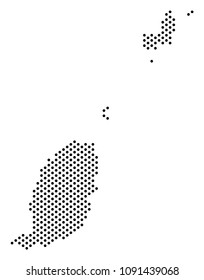 Dot Grenada map. Vector territory scheme. Cartographic concept of Grenada map combined of sphere points.