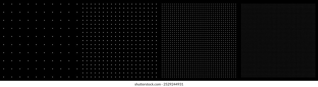 Dot Grid Background Dark Backdrop. Design Of Square Graph Paper Blueprint Template School Math Sheet Grid Sheet Architectural Notebook Pattern. Vector Illustration.