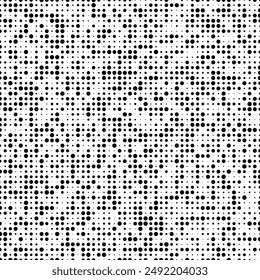 Dot grid pattern vector illustration. Simple black white point background with small polka dots. Abstract futuristic dotted mesh. Repeat noise tiny polka. Geometric minimal digital design.