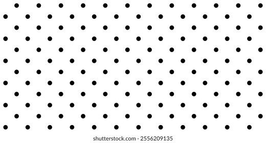 Dot grid pattern vector illustration. Simple black white point background with small polka dots. Abstract futuristic dotted mesh. Repeat noise tiny polka. Geometric minimal digital design