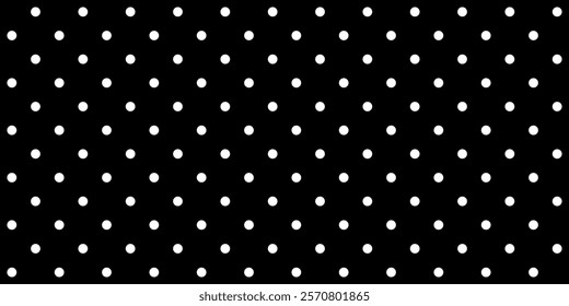 Dot grid pattern vector illustration. Simple black white point background with small polka dots. Abstract futuristic dotted mesh. Repeat noise tiny polka. Geometric minimal digital design