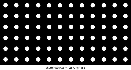 Dot grid pattern vector illustration. Simple black white point background with small polka dots. Abstract futuristic dotted mesh. Repeat noise tiny polka. Geometric minimal digital design