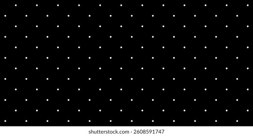 Dot grid pattern vector illustration. Simple black white point background with small polka dots. Abstract futuristic dotted mesh. Repeat noise tiny polka. Geometric minimal digital design