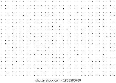 Dot Grid. Seamless Pattern. Subtle Halftone Patern. Small Dots. Point Texture. Digital Background. Points Design For Prints. Rectangle Black And White Dotted Pattern. Abstract  Geometric Dotty. Vector