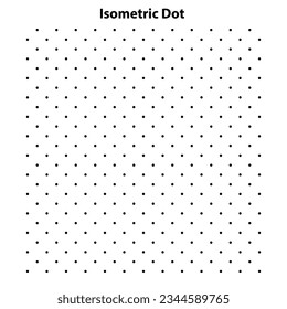 Dot grid vector paper graph paper on white background. isometric dot. Black isometric projection mesh for drawing. Vector the world of geometry