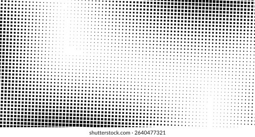 Dot grunge halftone gradient background. Faded grit noise texture. White and black sand wallpaper art