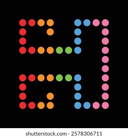 dot H multi color alphabet letter logo icon design. Creative template for business and company