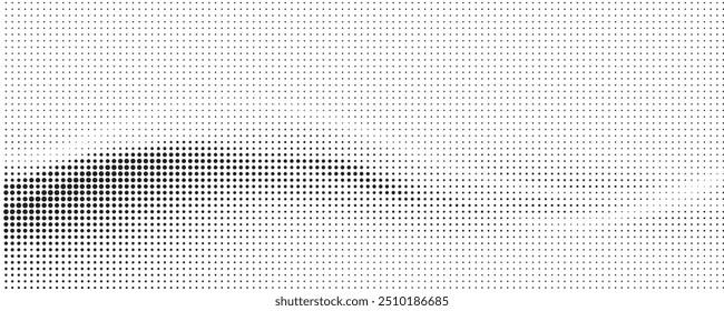 Dot halftone background. Abstract gradient black dots background. Halftone effect. Dot seamless horizontal geometric pattern. Stock vector