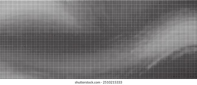 Dot halftone background. Abstract gradient black dots background. Halftone effect. Dot seamless horizontal geometric pattern. Stock vector