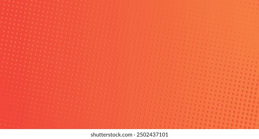 Dot halftone orange color pattern gradient texture with technology digital background. Dot pop art comic with summer background. vector illustration style