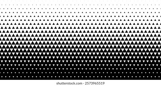 Dot halftone pattern seamless background. Triangle polka dot pattern vector template. Abstract futuristic dotted mesh with gradient effect. Geometric minimal digital design.