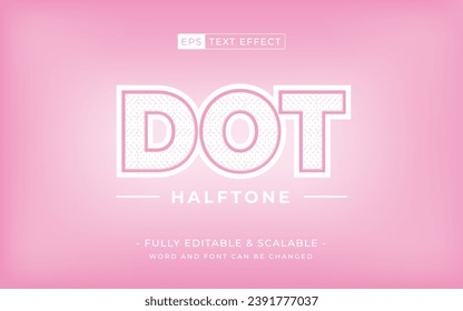 efecto de texto editable de semitono de punto con fondo rosa