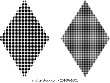 Dot halftone rhombus icon. Vector halftone concept of rhombus icon combined of round dots.
