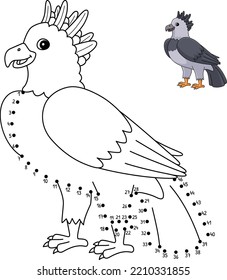 Dot to Dot Harpy Eagle Isolated Coloring Page