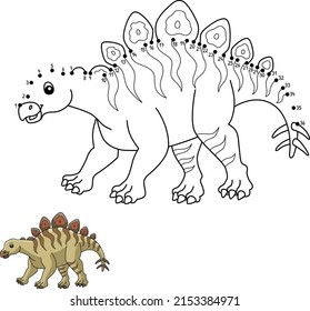Dot to Dot Hesperosaurus Dinosaur Isolated 