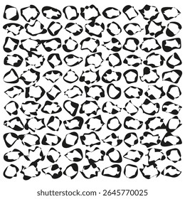 Padrão de ícone de ponto. Design de círculo preto. Ilustração de grade minimalista. Símbolo de speck vetorial.