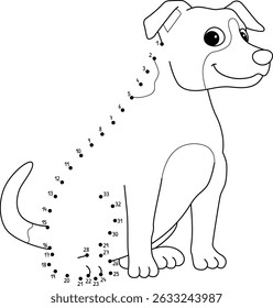 Ponto a ponto Jack Russell Terrier Animal isolado 